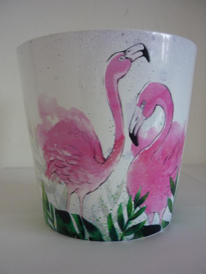 Flamingós kerámia kaspó